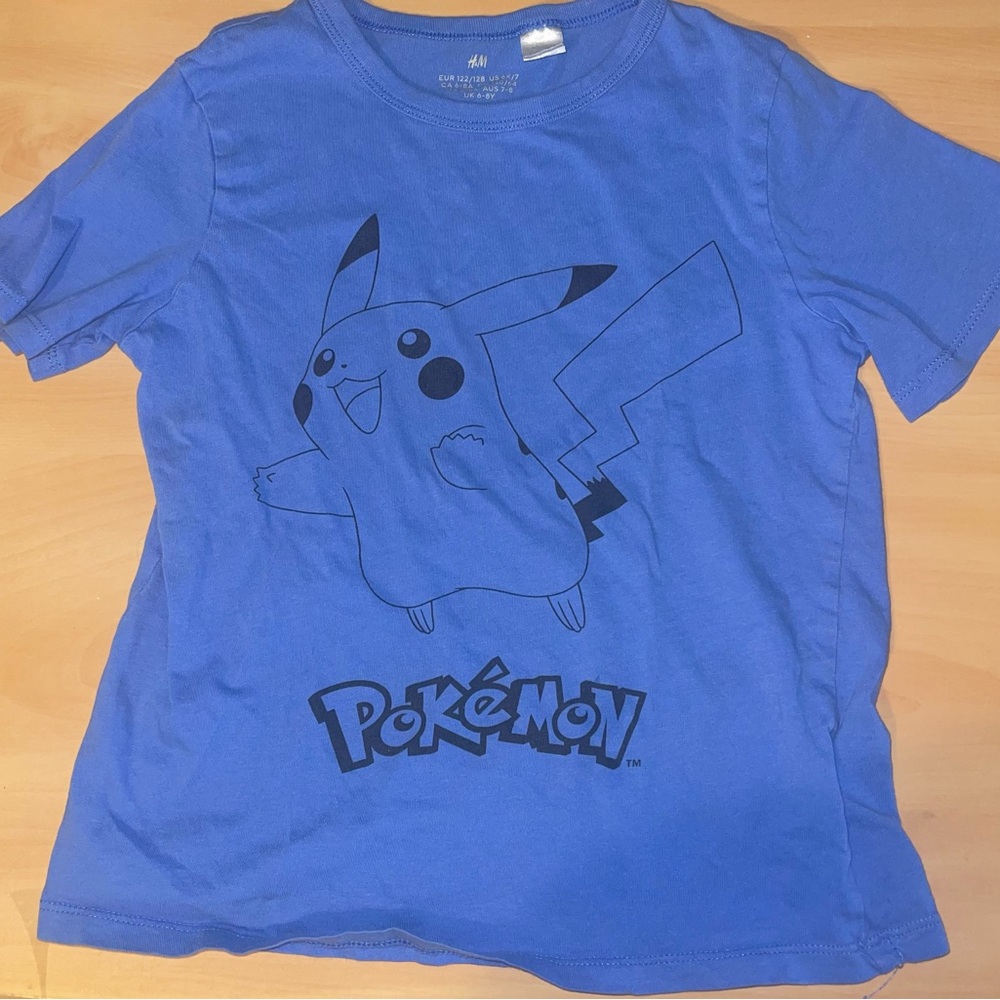 H&M Blue Pokémon Pikachu T-Shirt 6x/7